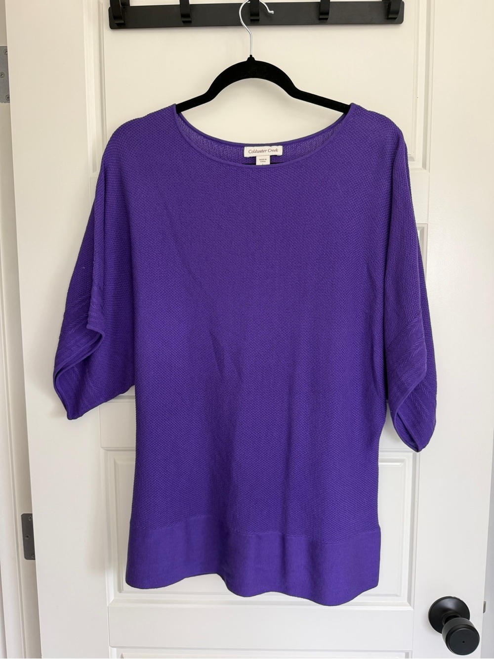 Coldwater Creek Silk / Cotton Deep Purple Knit Top